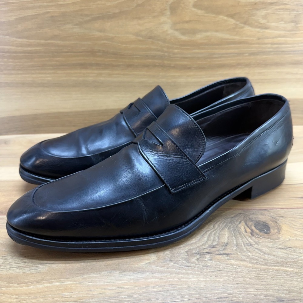 To Boot Adam Derrick New York Mens 8.5 Penny Loafers Black Leather Italy